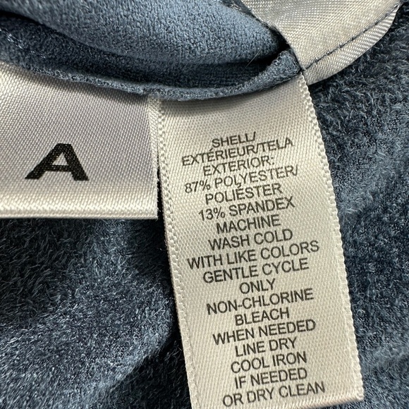 LOFT Blue Washable Suede Open Front Drape Jacket Size 14 Lightweight - Picture 5 of 9